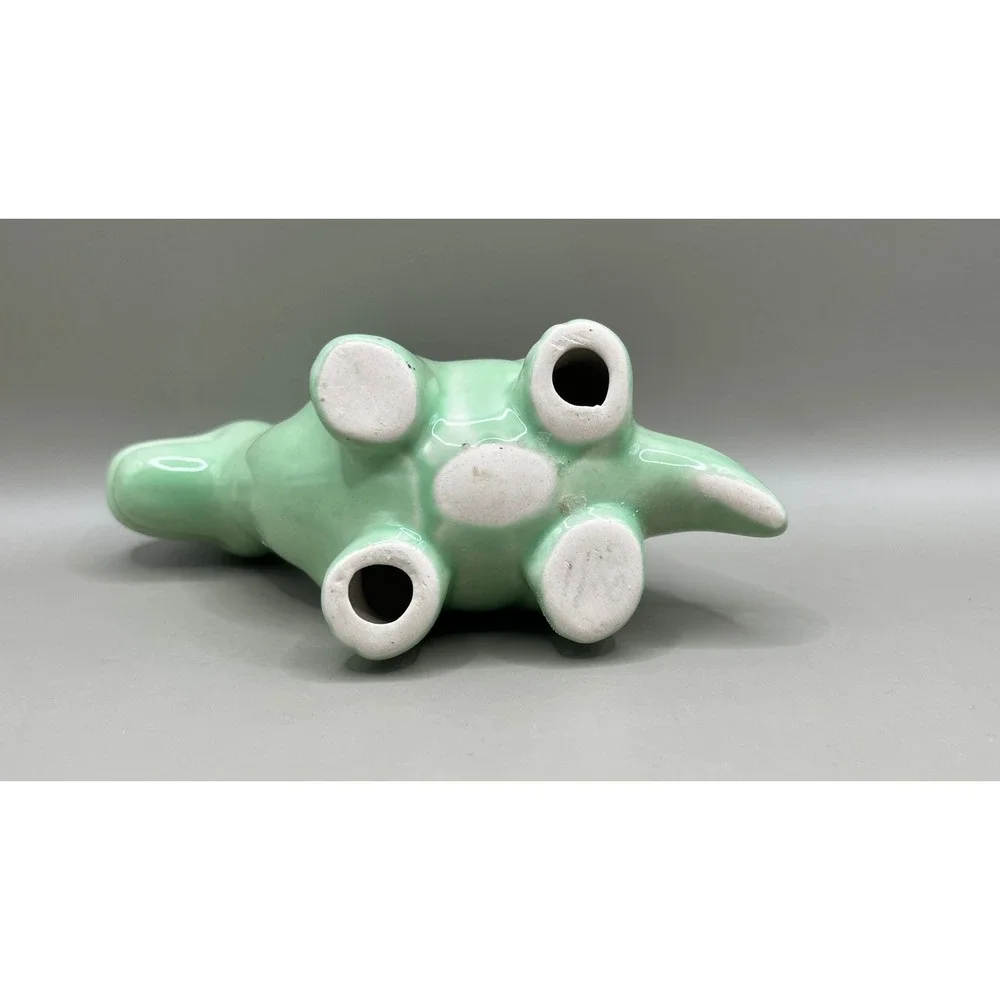 Vtg Mint Green Ceramic Dinosaur Figurine Glossy Seafoam Pottery Decor 3.5